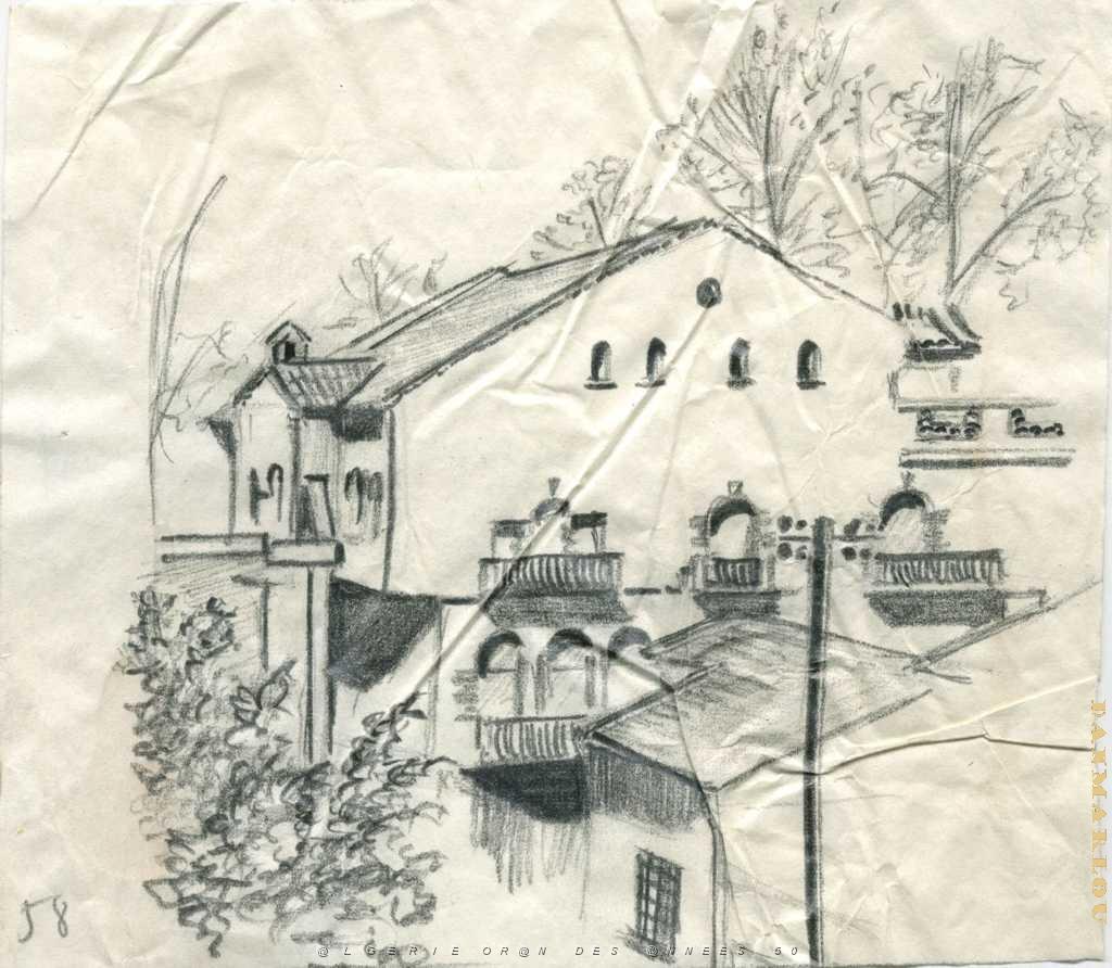 1958 SIDI BEL ABBES LA MAISON BELLAT VUE DE MA TERRASSE.JPG